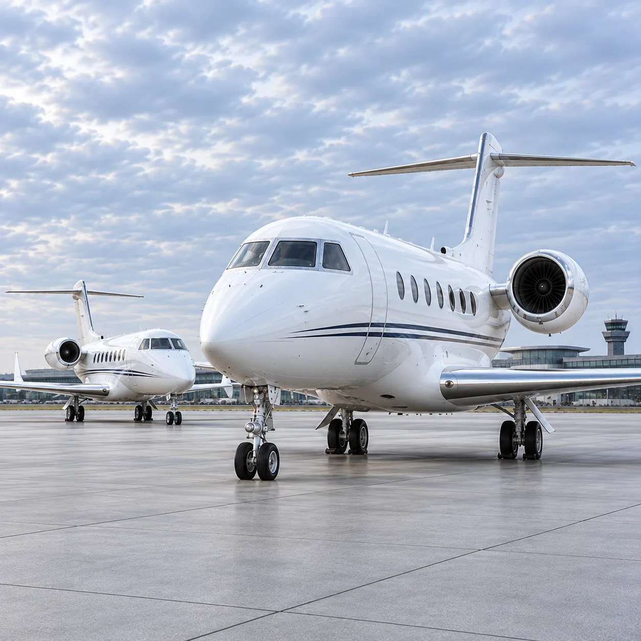 Private jets selected for a charter flight